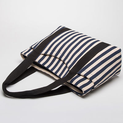 Simple Stripe Diagonal Canvas Tote Bags กระเป๋าสะพายข้างเดียว