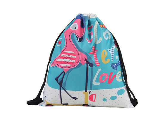 Flamingo Personalized Cinch Bags กระเป๋าเป้ Drawstring กันน้ำพิมพ์ลายแบบกำหนดเอง