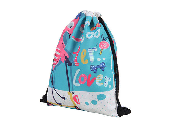 Flamingo Personalized Cinch Bags กระเป๋าเป้ Drawstring กันน้ำพิมพ์ลายแบบกำหนดเอง
