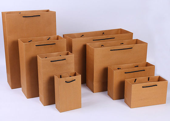 แบบพกพากระดาษคราฟท์สีน้ำตาล Gift Bags, ของขวัญกระดาษคราฟท์ Shopping Bags