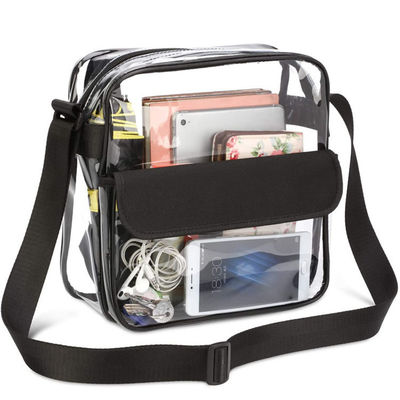 โลโก้ที่กำหนดเอง Clear Crossbody Purse Bag Letter Patches Available Stadium Approved Gym Clear Shoulder Tote Bag
