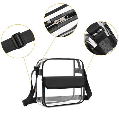 โลโก้ที่กำหนดเอง Clear Crossbody Purse Bag Letter Patches Available Stadium Approved Gym Clear Shoulder Tote Bag