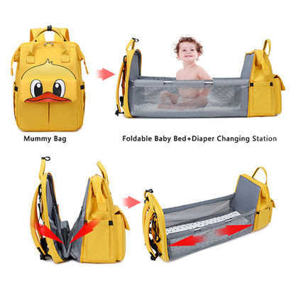 กระเป๋าเป้สะพายหลังแฟชั่น Mommy Diaper Bag พร้อม USB ความจุขนาดใหญ่