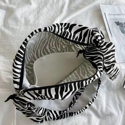 แฟชั่นเสือดาวพิมพ์ถุงผ้าใบ Eco Zebra Design Lady กระเป๋าสะพายข้างความจุขนาดใหญ่