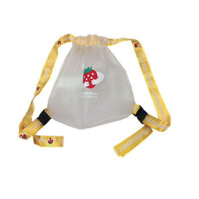 โรงงานขายร้อน PEVA Drawstring Bag เป็นมิตรกับสิ่งแวดล้อมกระเป๋าบรรจุภัณฑ์ Drawstring Backpack