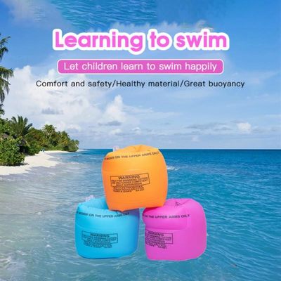 แหวนแขนว่ายน้ำเด็กพับได้ PVC Inflatable Float Air Sleeves Circle