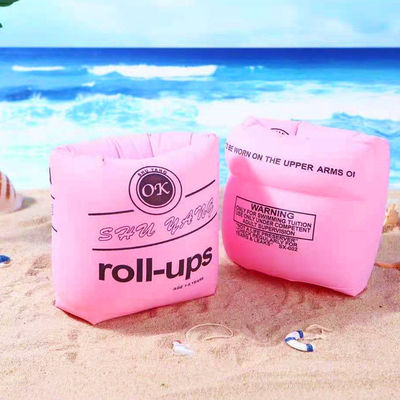 แหวนแขนว่ายน้ำเด็กพับได้ PVC Inflatable Float Air Sleeves Circle