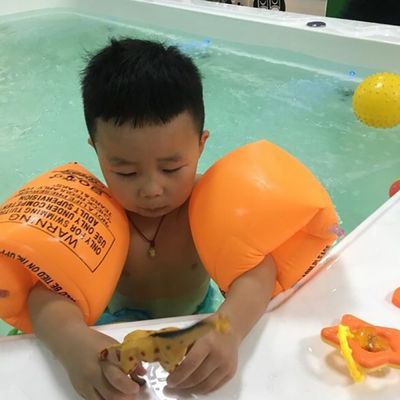 แหวนแขนว่ายน้ำเด็กพับได้ PVC Inflatable Float Air Sleeves Circle