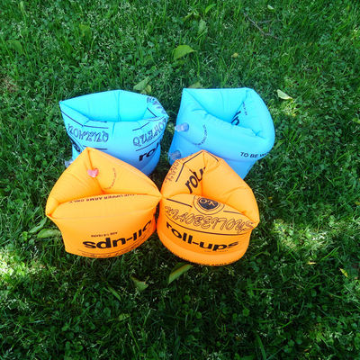แหวนแขนว่ายน้ำเด็กพับได้ PVC Inflatable Float Air Sleeves Circle