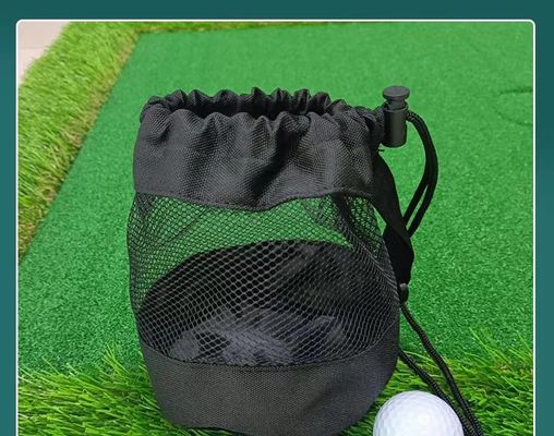 โพลีเอสเตอร์กีฬา Drawstring กระเป๋ากระเป๋าตาข่ายกระเป๋าสุทธิสำหรับเก็บลูกเทนนิสกอล์ฟ