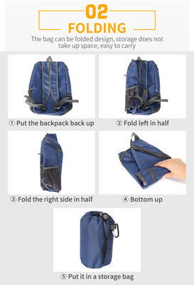 23L กระเป๋าปีนเขาพับได้ Ultralight Outdoor Cycling Rucksack Travel Hiking