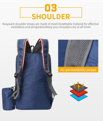 23L กระเป๋าปีนเขาพับได้ Ultralight Outdoor Cycling Rucksack Travel Hiking