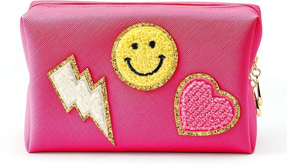 กระเป๋าเครื่องสำอางหนัง pu กันน้ำ preppy travel ผู้หญิงจัดแต่งหน้า