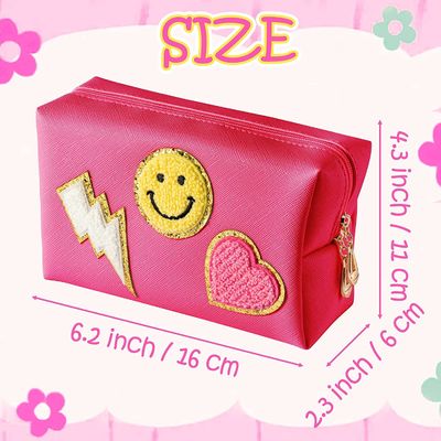 กระเป๋าเครื่องสำอางหนัง pu กันน้ำ preppy travel ผู้หญิงจัดแต่งหน้า