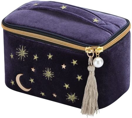 กระเป๋าแต่งหน้าที่มีประโยชน์ทนทานและประณีต Navy Blue Sky Goose-down กระเป๋าแต่งหน้าป้องกันการกระแทกที่สะดวกสบาย
