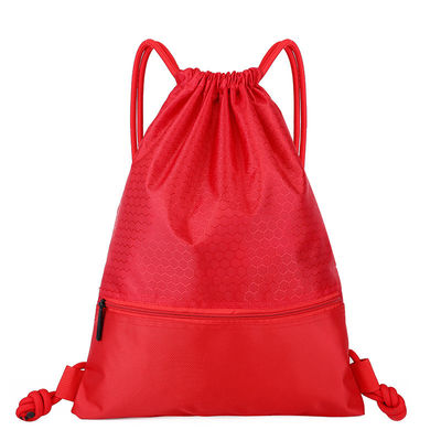 กระเป๋านักเรียน Drawstring Polyester แบบนำกลับมาใช้ใหม่ได้เองสำหรับกลางแจ้ง
