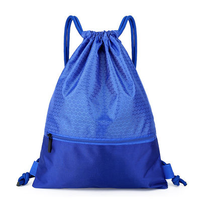กระเป๋านักเรียน Drawstring Polyester แบบนำกลับมาใช้ใหม่ได้เองสำหรับกลางแจ้ง