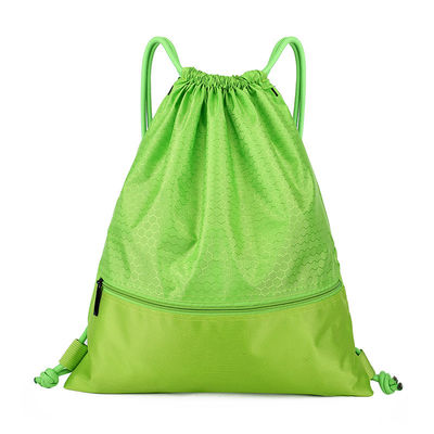 กระเป๋านักเรียน Drawstring Polyester แบบนำกลับมาใช้ใหม่ได้เองสำหรับกลางแจ้ง
