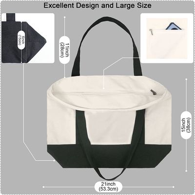 กระเป๋าผ้าแคนวาส Eco สีขาวพร้อม LGO แบบใส รูปภาพสวยสไตล์เรียบง่าย