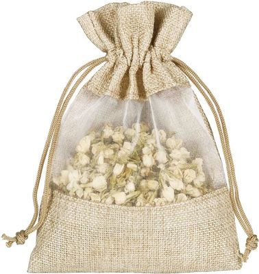 น้ำหนักเบาทนทาน Burlap Sheer กระเป๋า Drawstring กระเป๋าของขวัญกระเป๋าใส่เครื่องประดับสำหรับงานแต่งงาน Candy Favor