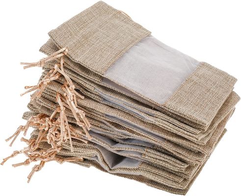 Burlap Sheer Bag Organza Bag Burlap Bags Gift Bags with Drawstring, for Wedding Party Favors Cosmetic Examples กระเป๋าตาข่าย