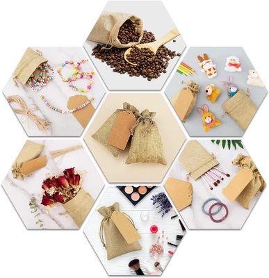 กระเป๋าหูรูด Burlap Flower Pouch Bags Gift Bags Jewelry Pouches for DIY Craft Wedding Party, 5X7 Inches