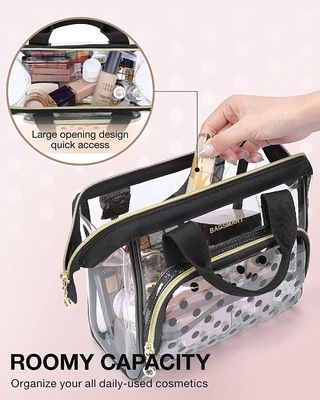 Lightweit กระเป๋าใส่เครื่องสำอางแบบใส ออแกไนเซอร์ เคส สำหรับผู้หญิง Cute CosmeticsPouch Toiletries Accessories Brushes Polk