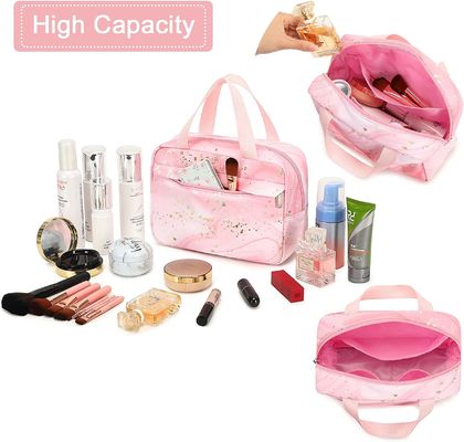 กระเป๋าแต่งหน้าสำหรับผู้หญิงสาวเดินทางเครื่องสำอาง Tote ขนาดใหญ่ Make Up ออแกไนเซอร์กระเป๋าแป้งกันน้ำกระเป๋าซิปกระเป๋า