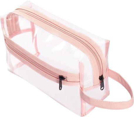 กระเป๋าใส่เครื่องสำอางสีชมพูใสสำหรับผู้หญิง, กระเป๋าใส่เครื่องสำอางค์กันน้ำสำหรับเดินทางสำหรับแชมพู, อุปกรณ์อาบน้ำ