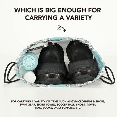 กระเป๋าเป้สะพายหลังน้ำหนักเบาและกันน้ำ Drawstring Bag String Bag Sackpack Gym Sports Travel Backpack