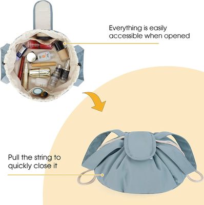 กันกระแทกกันน้ำทนทานนุ่ม Drawstring กระเป๋าแต่งหน้ากระเป๋าเครื่องสำอางขนาดใหญ่ออแกไนเซอร์สำหรับสตรี