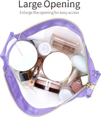 กระเป๋าใส่ของใช้ในห้องน้ำที่ผ่านการรับรองจาก TSA กันน้ำแบบใสสำหรับการเดินทาง กระเป๋าเดินทางแบบใสที่ทนทานสำหรับอุปกรณ์อาบน้ำ