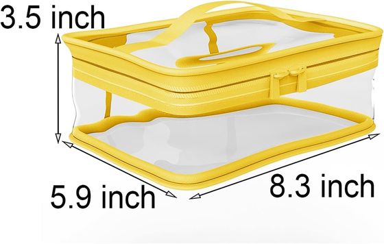 กระเป๋าเครื่องสำอาง PVC กันกระแทกน้ำหนักเบาพร้อมหูหิ้ว