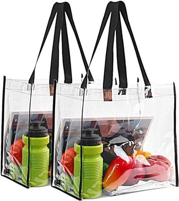 ความจุของคลังสินค้า กระเป๋าโปร่งมืออาชีพ น้ําหนักเบาใส ทนทาน นุ่ม PVC Tote Bag