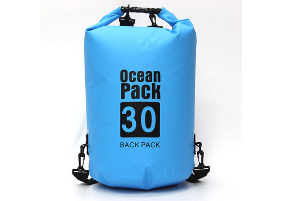 กระเป๋าแห้งกันน้ำ PVC กลางแจ้งผ้าไหมสกรีนพิมพ์ 30L Dry Bags