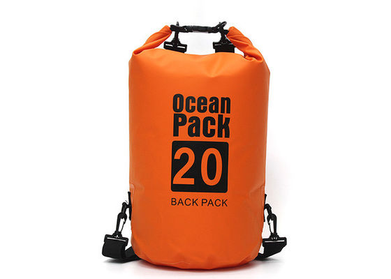กระเป๋าดัฟเฟิลกันน้ำ PVC สีน้ำเงินเหลืองส้ม 40L พิมพ์แบบกำหนดเอง