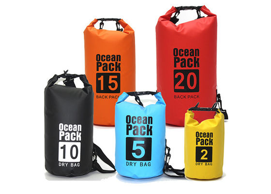 กระเป๋าดัฟเฟิลกันน้ำ PVC สีน้ำเงินเหลืองส้ม 40L พิมพ์แบบกำหนดเอง