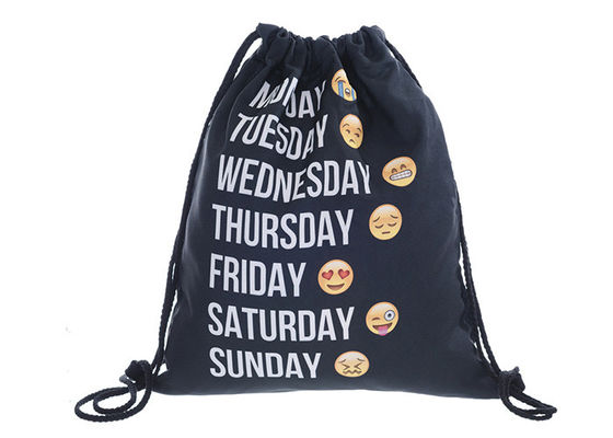กระเป๋าสตางค์แบริ่งสีดำ Emoji พิมพ์เขียวถุงพิมพ์อัดด้วยการออกแบบของคุณ