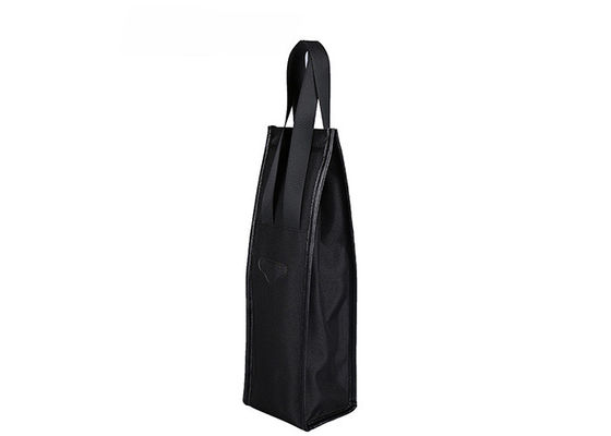 กระเป๋าเก็บความเย็นไวน์หนังสีดำสำหรับของขวัญกระเป๋าเก็บความเย็นแชมเปญ OEM