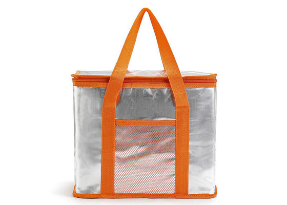 บริการ OEM กระเป๋าใส่อาหารกลางวันฉนวนความร้อนสีส้ม EPE ขนาดใหญ่